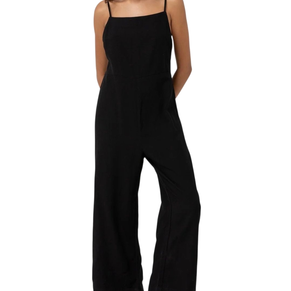 XL Rhythm Black Sleeveless Jumpsuit‎ with Wide-Leg Silhouette NwT